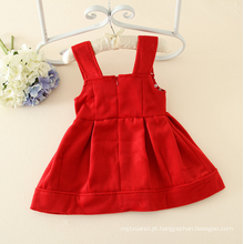 Princesa vestido de algodão pinafore crianças roupas de nylon para 1Y cutie roupas para pequenas meninas do bebê grande flor vestidos appliqued